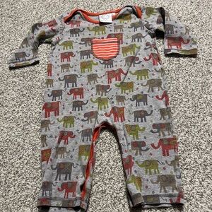 Cloud Mine Gray Elephant Print Kids Pajamas
